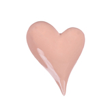 Srdce keramické, lesklá růžová barva.