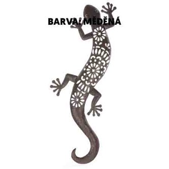 Ještěrka kovová - nástěnná dekorace.