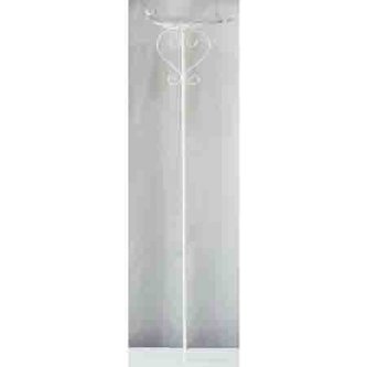 Zápich kovový - zahradní dekorace, list s ptáčkem.