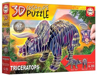 Puzzle 3D Dinozaury - Triceratops 67 el. G3 Puzzle 3D Dinozaury - Triceratops 67 el. G3