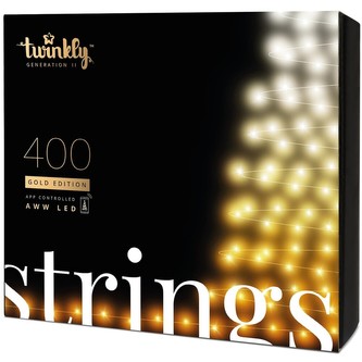 Twinkly Strings Gold Edition chytré žárovky na stromeček 400 ks 32m černý kabel