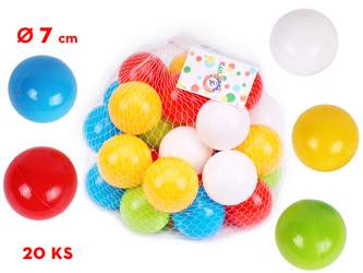Míčky do hracích koutů 7cm 20ks 24m+ v síťce