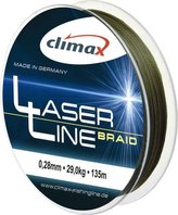 Climax šnůra 135m - Laser Braid Olive SB 6 vláken 135m 0,04mm / 3,3kg