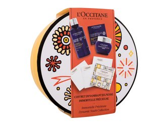 L'Occitane Immortelle Précieuse denní pleťový krém Immortelle Precious Proactive Youth Skincare Cream 50 ml + čisticí voda Immortelle Precious Proactive Skincare Essential Water 200 ml + odličovací tampony Washable Cleansing Pads 3 ks