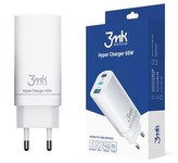 3mk nabíječka do sítě Hyper Charger 65W, GaN, 2x USB-C (PD) + 1x USB, bílá