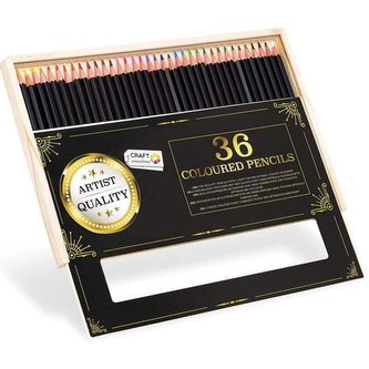 Grafix Barevné pastelky v dřevěném boxu 36 ks