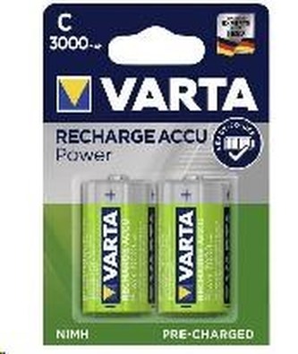 Nabíjecí baterie, C (malý monočlánek), 2x3000 mAh, přednabité, VARTA "Power Accu"