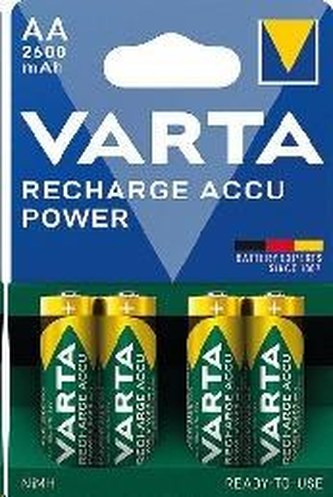 Nabíjecí baterie, AA (tužková), 4x2500 mAh, přednabité, VARTA "Professional Accu"