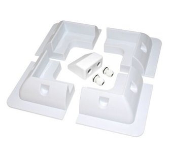 Solarmi držáky rohové ABS pro solární panely na karavan s průchodkou - bílé (5ks sada)