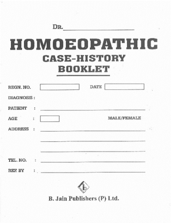 Homeopathic Case History Booklet