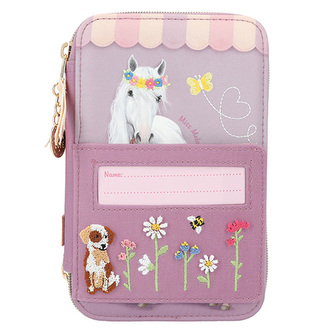 Penál s výbavou Miss Melody, Fialový s odklápěcí jmenovkou