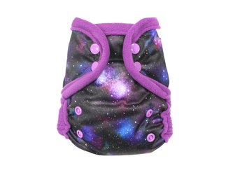 Svrchní kalhotky (S), bez křidélek - Tajemství vesmíru PAT, fialový fleece