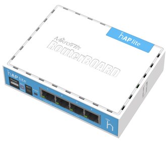 MikroTik, RouterBOARD RB941-2nD, hAP-Lite, 650Mhz CPU, 32MB RAM, 4xLAN, 2.4Ghz 802b/g/n, ROS L4, case, PSU