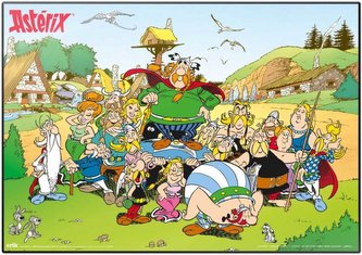Podložka na psací stůl Asterix a Obelix: Group (49,5 cm x 34,5 cm)