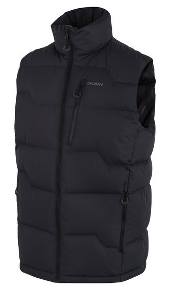 Pánská péřová vesta na zip Deep M black - S