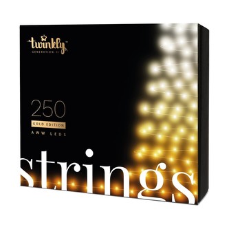 Twinkly Strings Gold Edition chytré žárovky na stromeček 250 ks 20m černý kabel