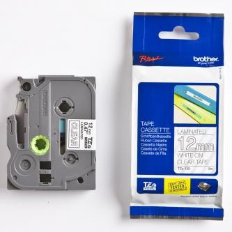 Tape, 12 mm x 8 m, BROTHER, "TZe-135" clear-white