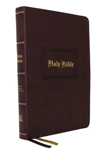 KJV, Large Print Center-Column Reference Bible, Leathersoft, Brown, Red Letter, Thumb Indexed, Comfort Print