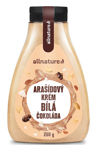 Allnature Arašídový krém s bílou čokoládou 260 g