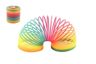 Spirála/pružina duhová plast 9x9cm v síťce