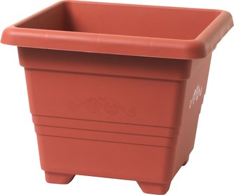 Obal čtyřhranný Begonia - terakota 16x16 cm