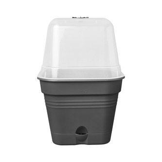 Minipařeniště Green Basics growpot square all-in-1 15 cm - living black