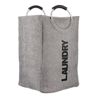 Koš na prádlo plátěný, barva šedivá.