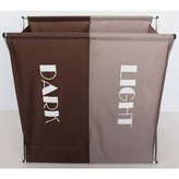 Koš na prádlo látkový, 2-komorový, barva hnědá