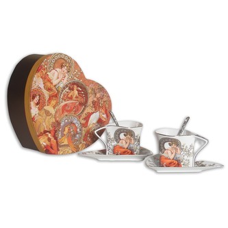 HOME ELEMENTS Set šálků pro 2 osoby Mucha světlý