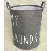Koš na prádlo plátěný, barva šedivá.