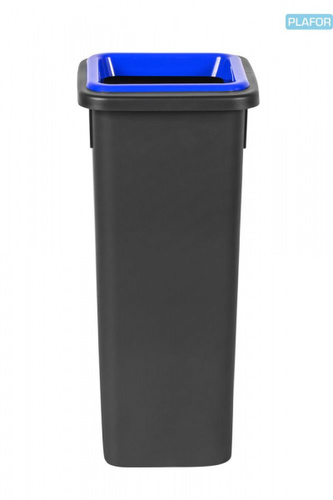 Odpadkový koš na tříděný odpad Fit Bin black 20 l, modrý - papír