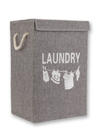 Koš na prádlo plátěný, barva šedá