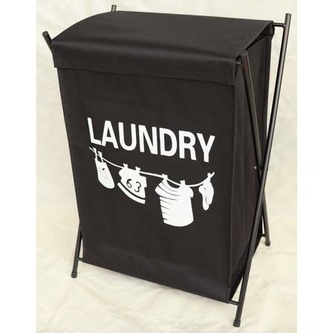 Koš na prádlo látkový, barva černá.