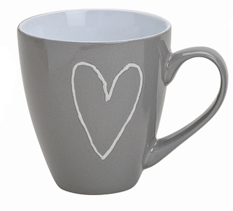 Hrnek srdce JUMBO hnědý