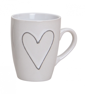 Hrnek bílý srdce 250 ml