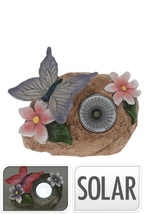 Solární kámen s fialovým motýlkem 10x11,5x5,5 cm