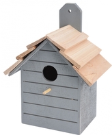 Ptačí budka šedá, dřevěná