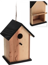 Dřevěná ptačí budka s černou střechou 22x15,5x13 cm