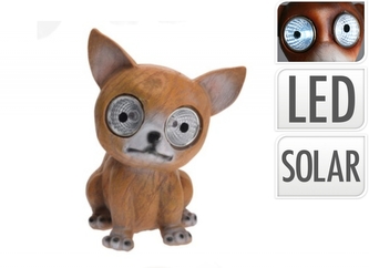 Solární pes Čivava na zahradu 13,5x10x9,5 cm