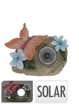Solární kámen s oranžovým motýlkem 10x11,5x5,5 cm