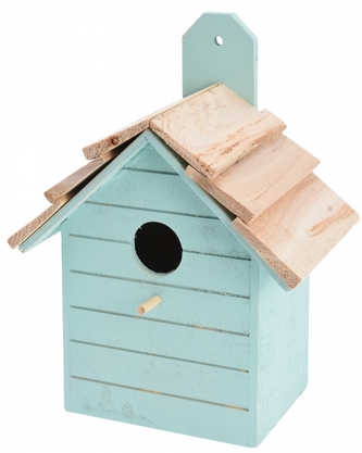Ptačí budka tyrkysová, dřevěná