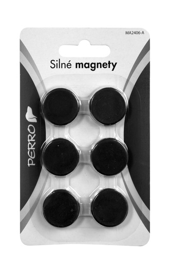PERRO - Magnety, černé, 6ks