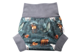 Natahovací svrchní kalhotky PUL - Kanadská noc__VELIKOST:S (4-7kg)