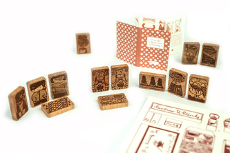 DWOOD Kavárnička u Růženky 13 dílů - doplněk k dřevěné stavebnici s příběhem