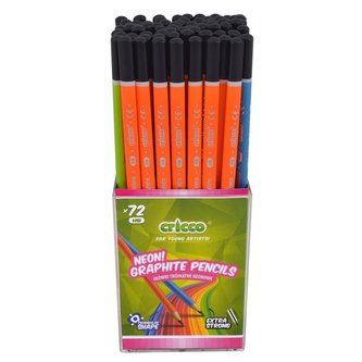 Ołówek trójkątny neon HB (72szt) CRICCO