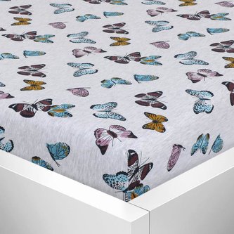 Prostěradlo jersey s elastanem - motýlci - 90x200 cm Prostěradlo jersey s elastanem - motýlci - 90x200 cm