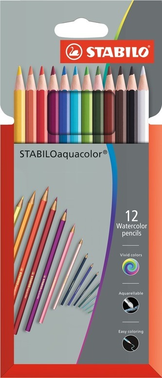 STABILOaquacolor 12 ks Kartonové Pouzdro Prémium