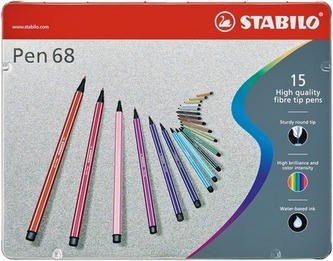 STABILO Pen 68 15 ks Kovové Pouzdro