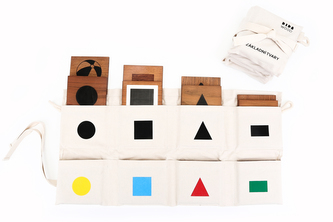 DWOOD Kapsář s piktogramy Tvary 16 dílů 32 obrázků