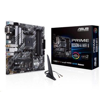 ASUS MB Sc AM4 PRIME B550M-A WIFI II, AMD B550, 4xDDR4, 1xHDMI, 1xDVI, 1xVGA, WI-FI, mATX ASUS MB Sc AM4 PRIME B550M-A WIFI II, AMD B550, 4xDDR4, 1xHDMI, 1xDVI, 1xVGA, WI-FI, mATX